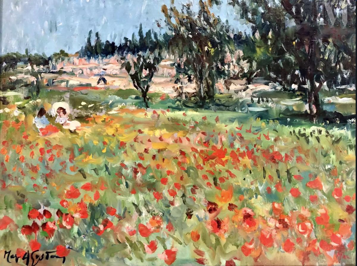 Peintres de l'école de Crozant Agostini Max AGOSTINI Max - Les coquelicots custom text