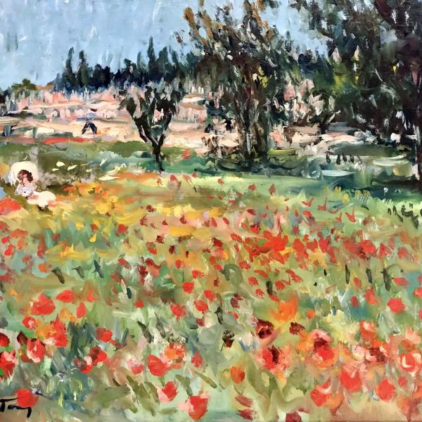 Peintres de l'école de Crozant Agostini Max AGOSTINI Max - Les coquelicots custom text