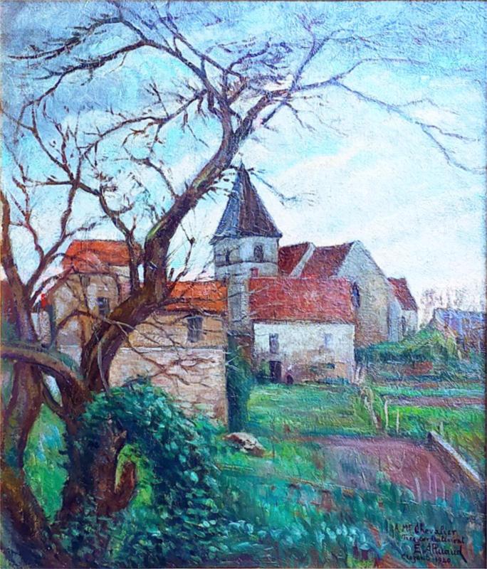 Peintres de l'école de Crozant Alluaud Eugène Alluaud Eugène - L'Eglise de Crozant custom text