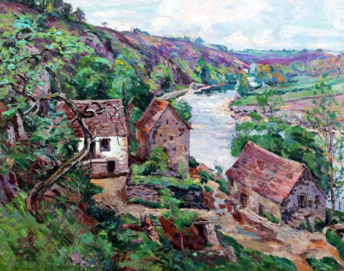 Peintres de l'école de Crozant Alluaud Eugène Alluaud Eugène - Le moulin Barrat custom text