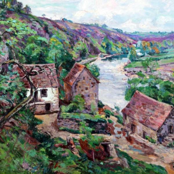 Peintres de l'école de Crozant Alluaud Eugène Alluaud Eugène - Le moulin Barrat custom text