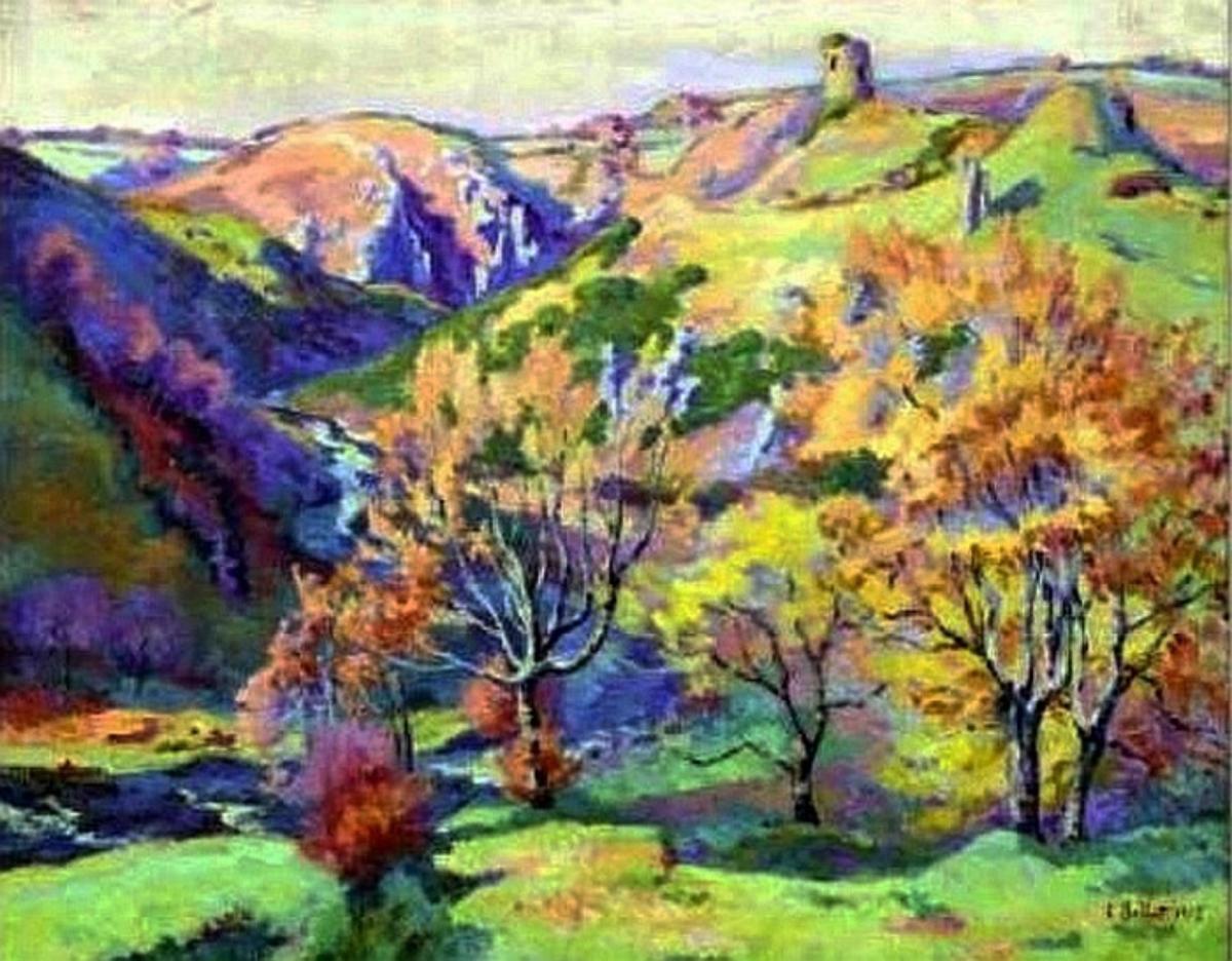 Peintres de l'école de Crozant Ballot Clémentine Clémentine Ballot - paysage d'automne à Crozant custom text