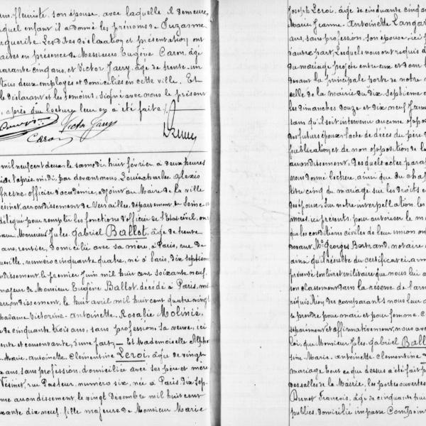 Peintres de l'école de Crozant Documents Ballot Clementine - acte de mariage custom text