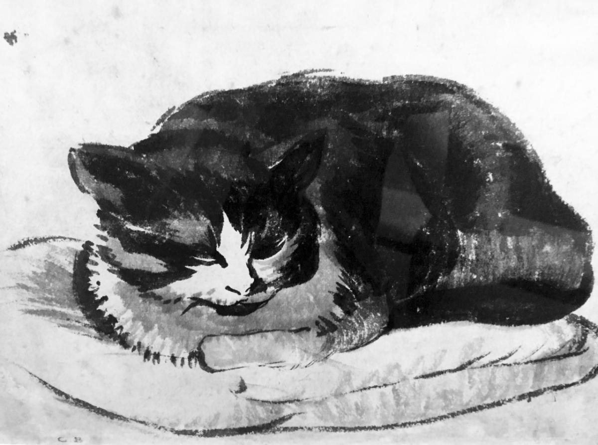 Peintres de l'école de Crozant Bichet Charles Bichet Charles - Chat custom text