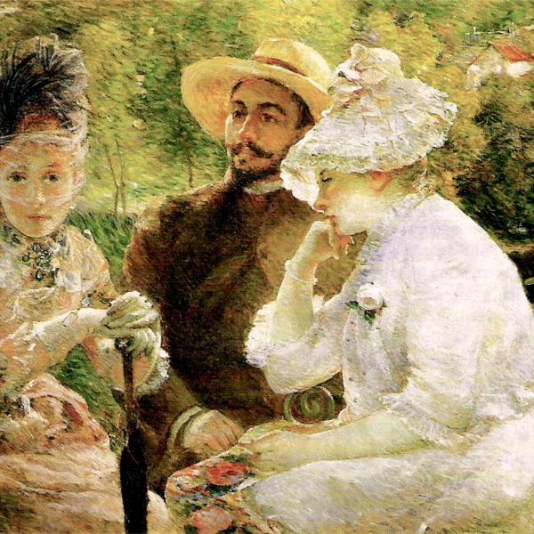 Peintres de l'école de Crozant Bracquemond Marie Marie Braquemond - Sur la terrasse à Sèvre custom text