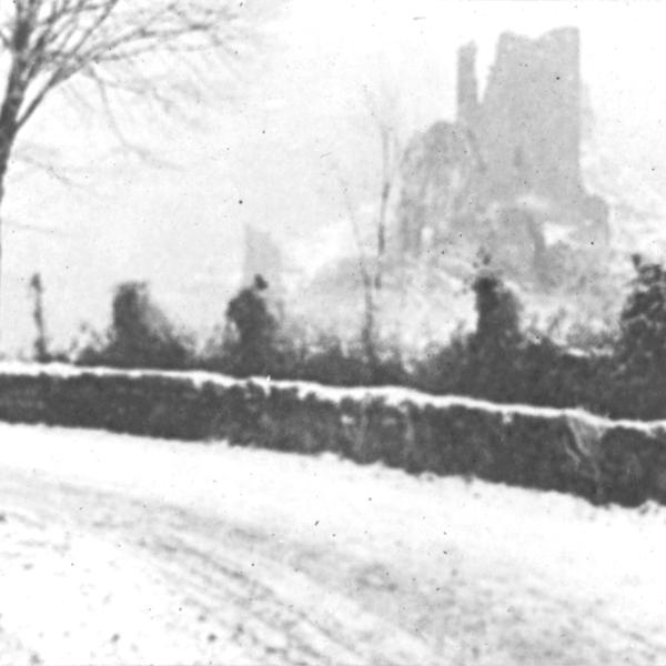 Peintres de l'école de Crozant Burty-Haviland Paul Paul Burty-Haviland - Ruines de Crozant sous la neige custom text