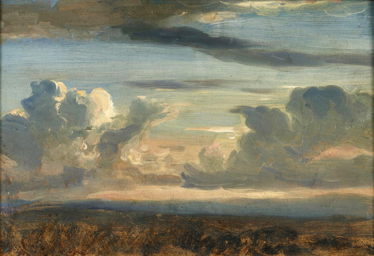 Peintres de l'école de Crozant Cabat Louis Louis Cabat - Étude du ciel au coucher du soleil custom text