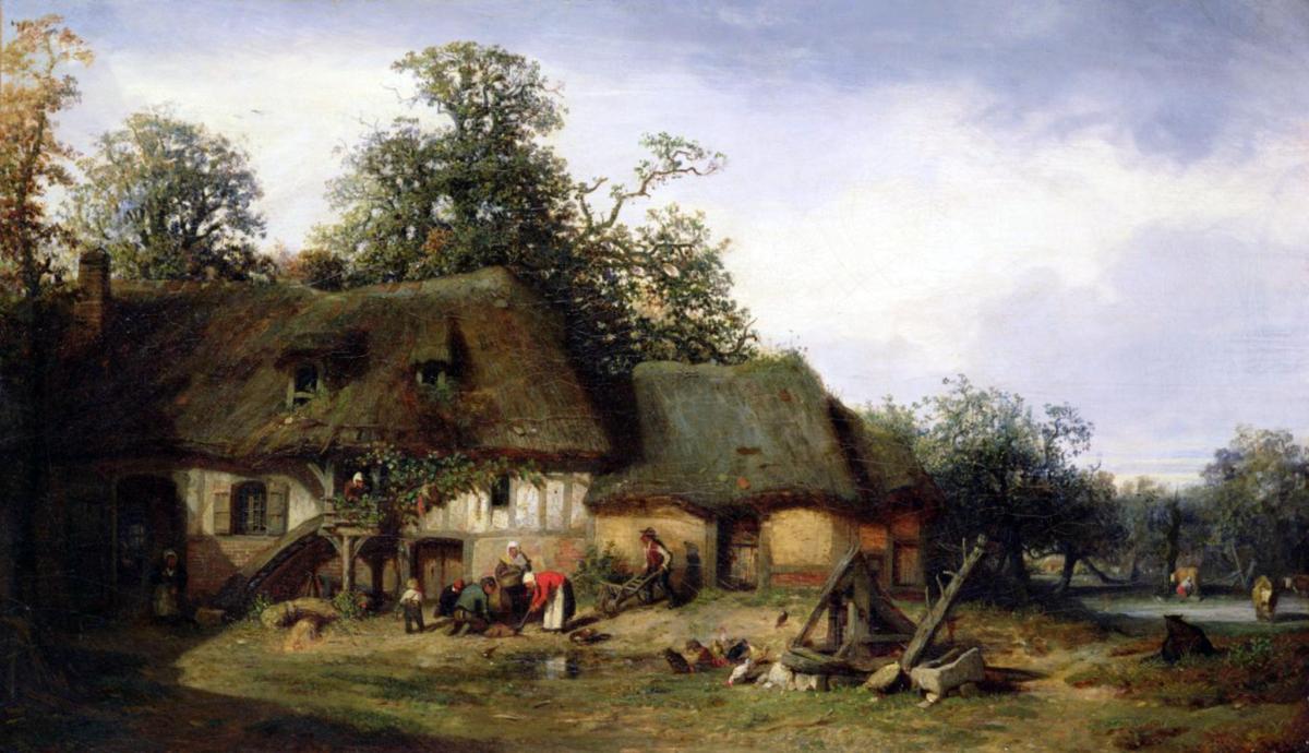 Peintres de l'école de Crozant Cabat Louis Nicolas Louis Cabat - Une ferme en Normandie custom text
