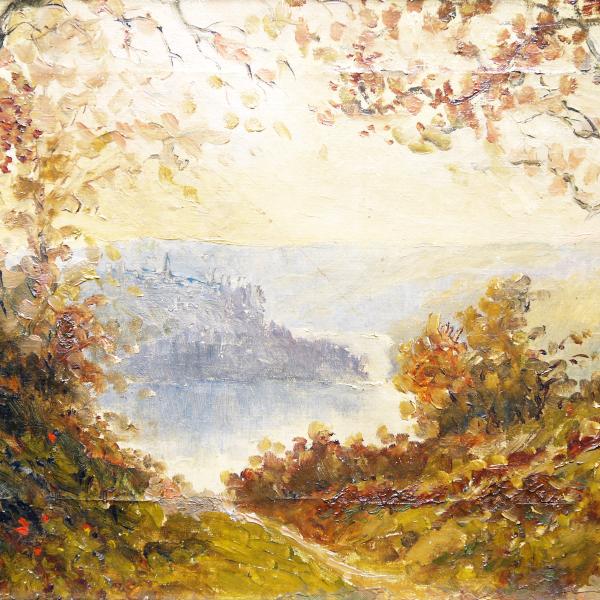 Peintres de l'école de Crozant Coulon Henri Henri Coulon - vallée de la Creuse à Crozant custom text