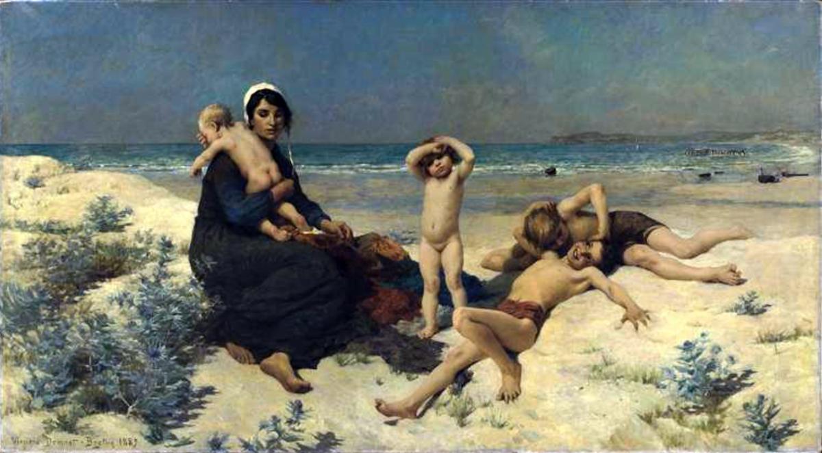 Peintres de l'école de Crozant Demont-Breton Virginie Demont-Breton Virginie - La plage custom text
