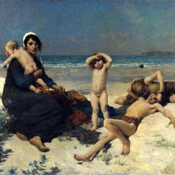Peintres de l'école de Crozant Demont-Breton Virginie Demont-Breton Virginie - La plage custom text