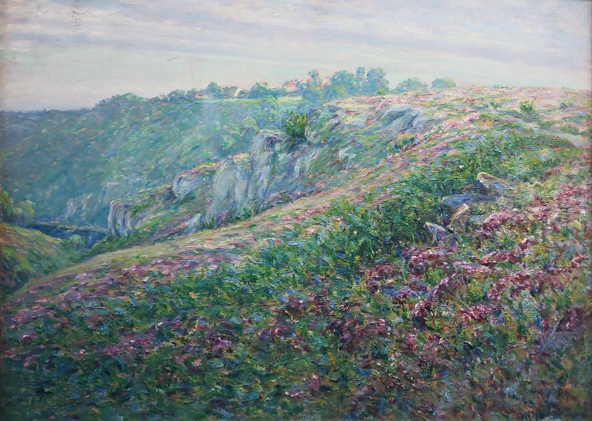 Peintres de l'école de Crozant Dewhurst Wynford Wynford Dewhurst - La Creuse effet du soir custom text