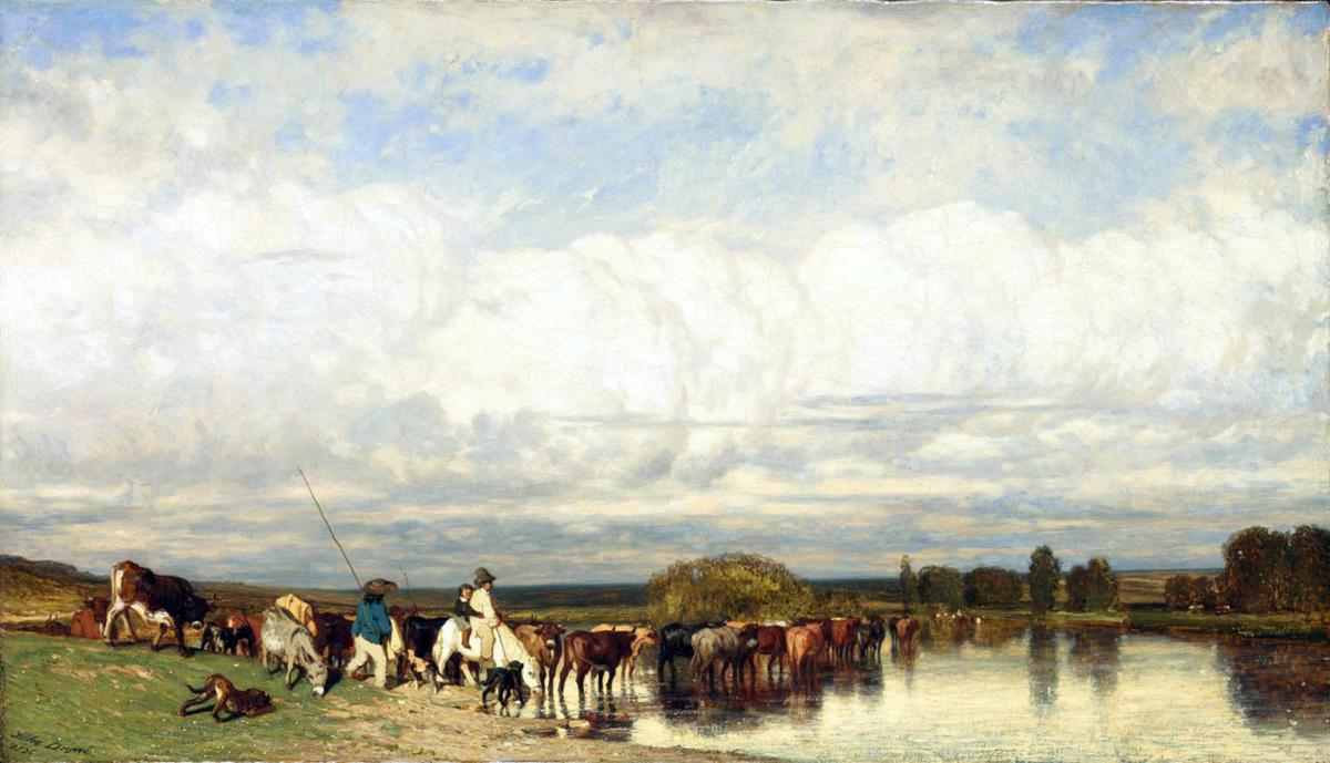 Peintres de l'école de Crozant Dupré Jules Jules Dupré - Vaches traversant un gué custom text
