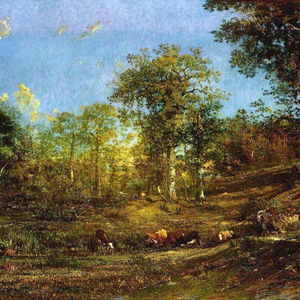 Peintres de l'école de Crozant Dupré Jules Jules Dupré - Vue sur les pâturages du Limousin custom text