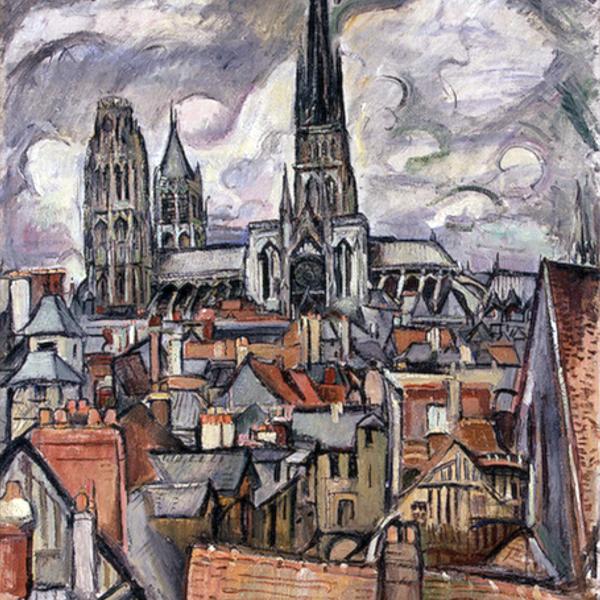 Peintres de l'école de Crozant Friesz Othon Othon Friesz - Toits et cathédrale de Rouen custom text