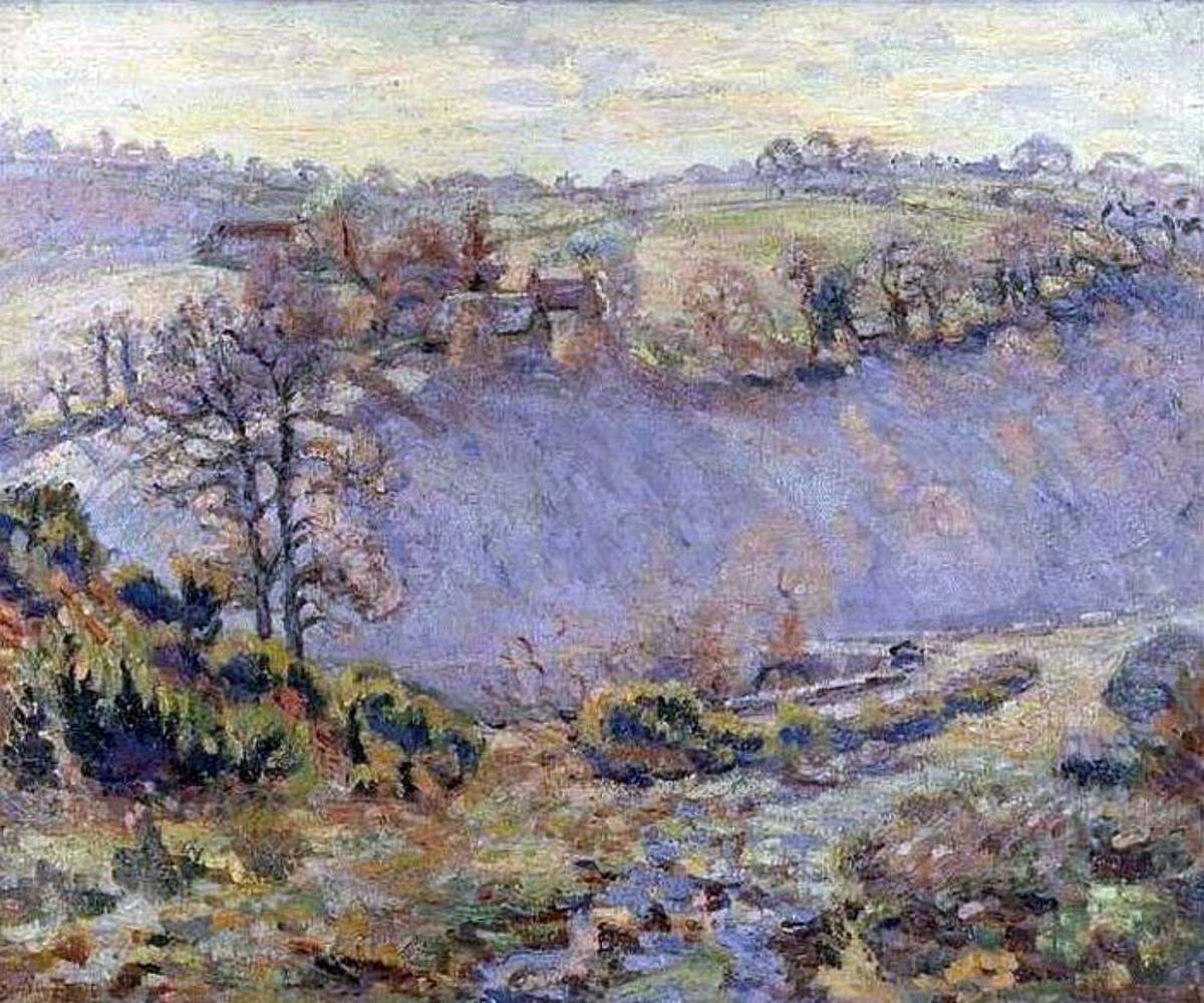 Peintres de l'école de Crozant Guillaumin Armand Armand Guillaumin - Brouillard au pont Charault custom text