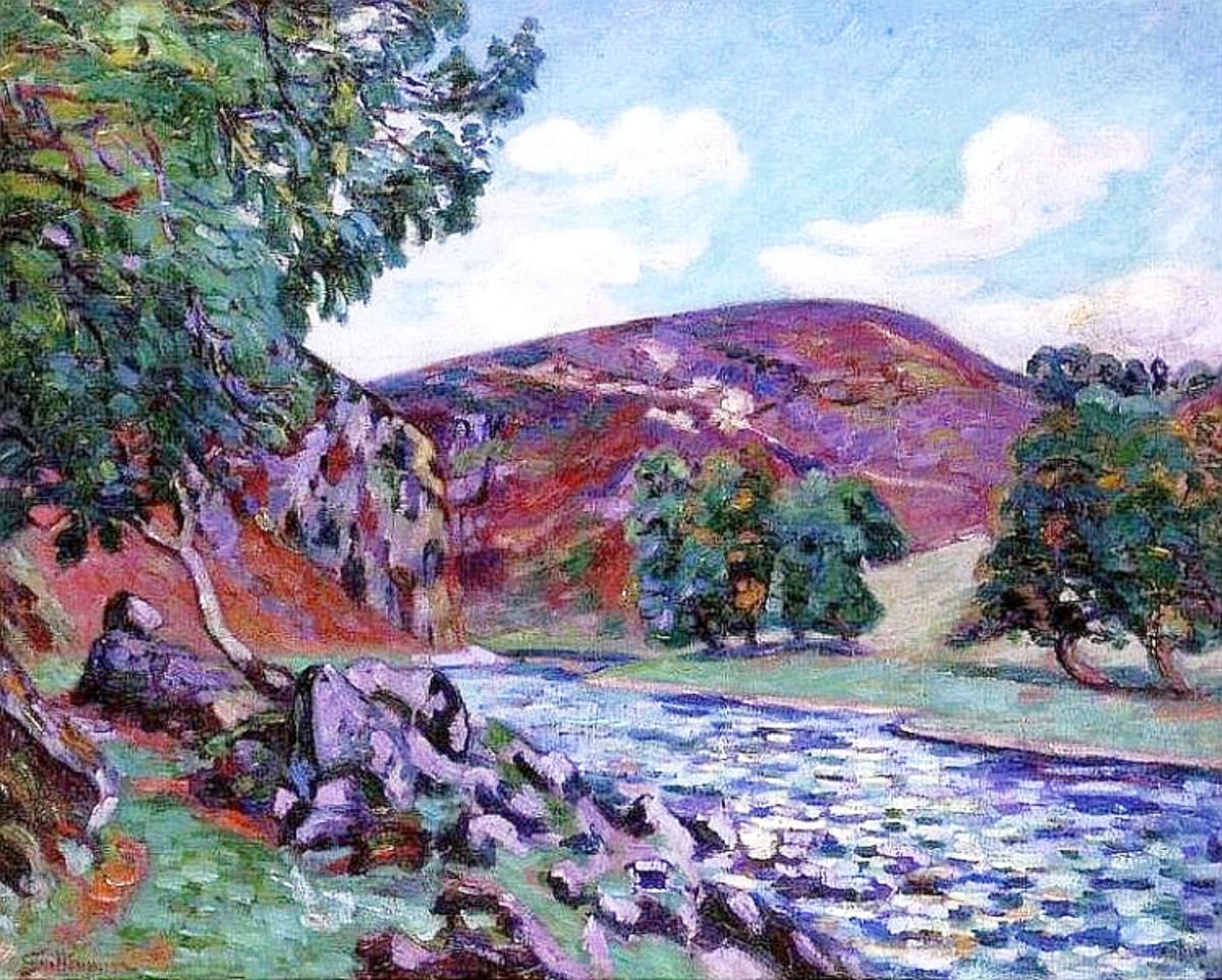 Peintres de l'école de Crozant Guillaumin Armand Armand Guillaumin - Paysage à Crozant custom text