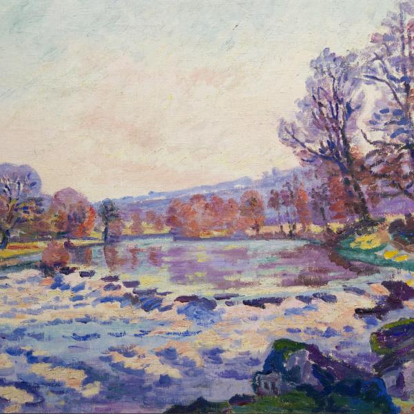 Peintres de l'école de Crozant Guillaumin Armand Armand Guillaumin - L'hiver sur la Creuse custom text