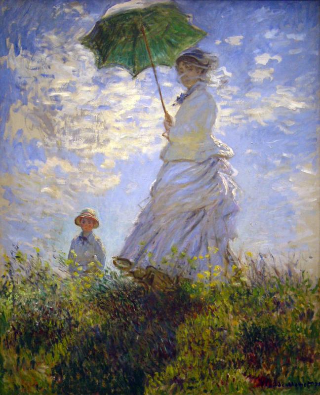 Peintres de l'école de Crozant Monet Claude Claude Monet - Femme à l'ombrelle custom text