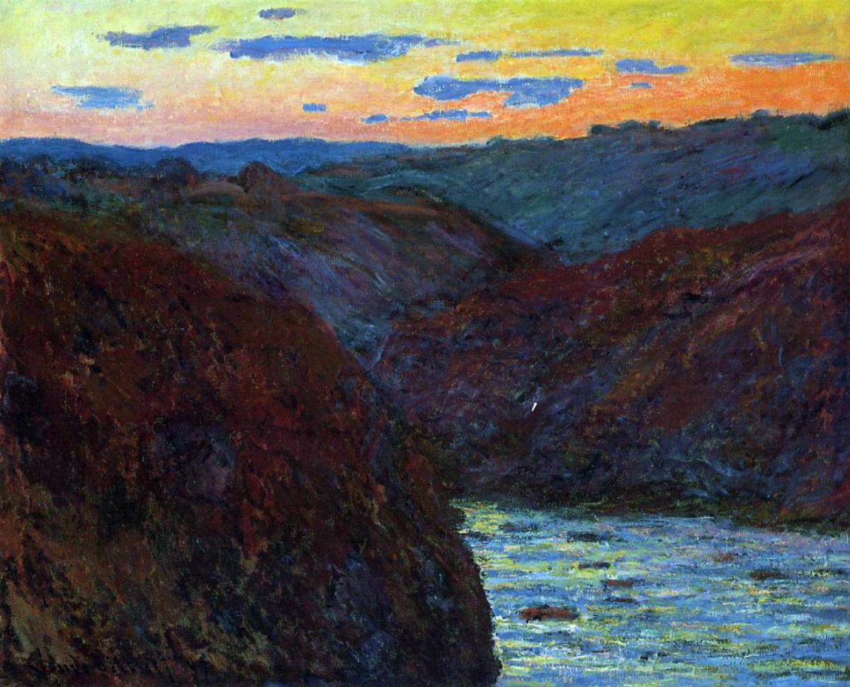 Peintres de l'école de Crozant Monet Claude Claude Monet - La Creuse, soleil couchant custom text