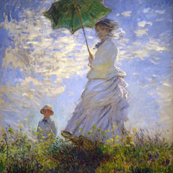 Peintres de l'école de Crozant Monet Claude Claude Monet - Femme à l'ombrelle custom text