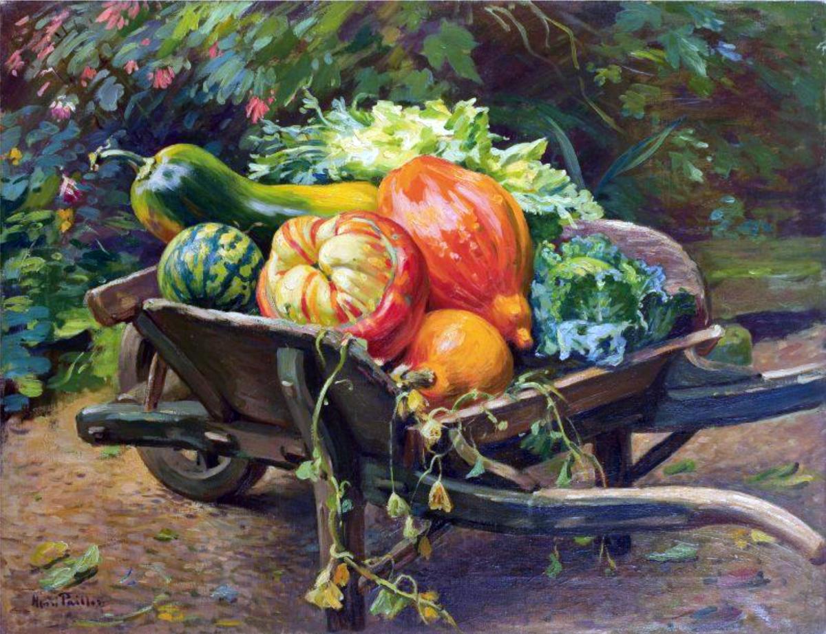 Peintres de l'école de Crozant Pailler Henri Henri Pailler - La brouette de légumes custom text