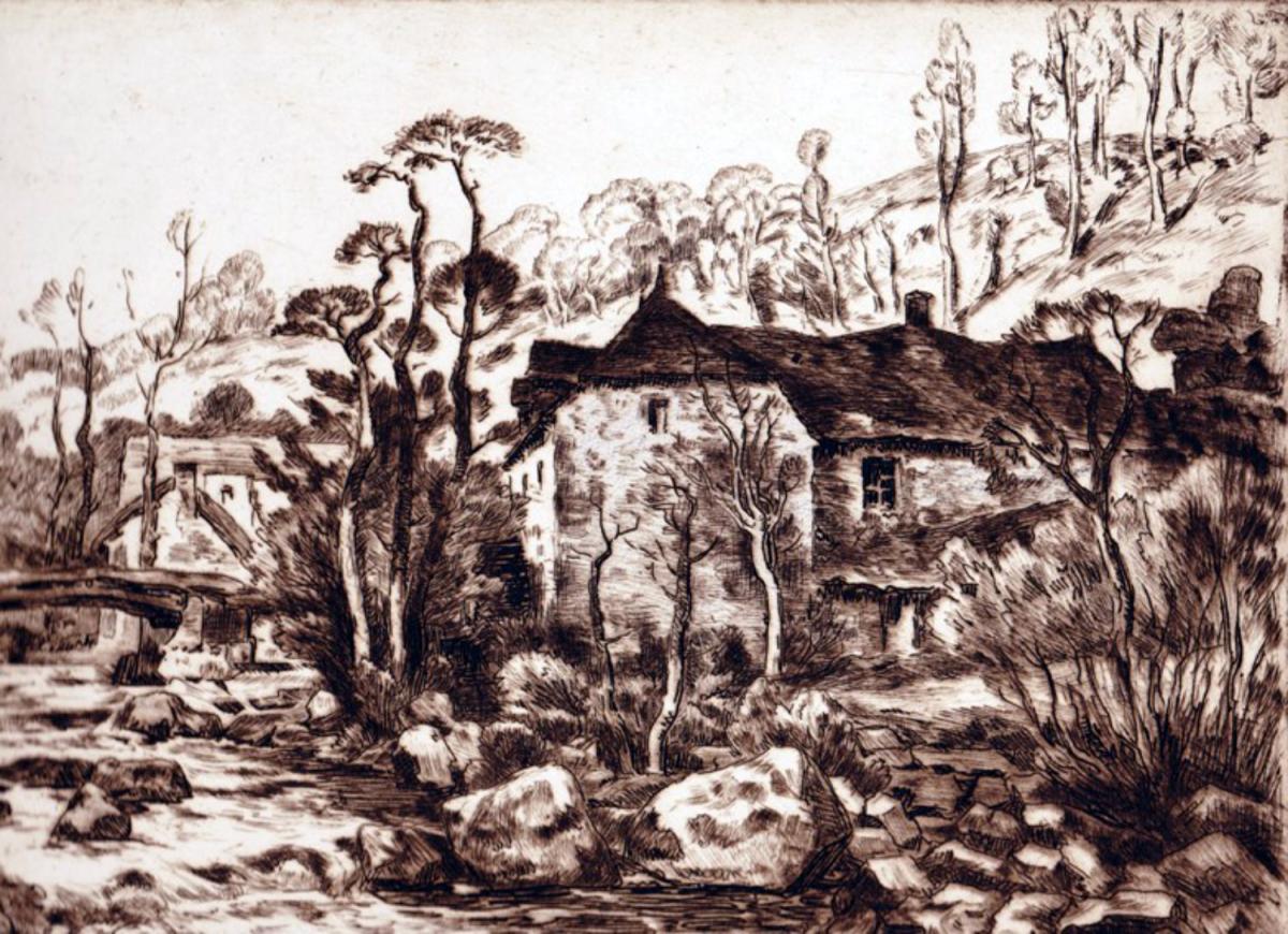 Peintres de l'école de Crozant Pailler Henri Henri Pailler - Moulin de la Folie custom text