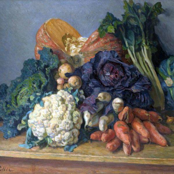 Peintres de l'école de Crozant Pailler Henri Henri Pailler -  Nature morte aux légumes custom text