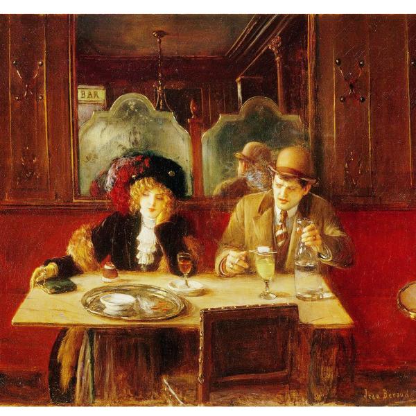 Peintres de l'école de Crozant Béraud Jean Jean Béraud - Au café dit l'absinthe custom text