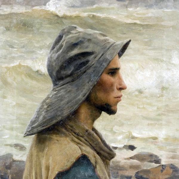 Peintres de l'école de Crozant Demont-Breton Virginie Demont-Breton Virginie - Jeune Pêcheur regardant la mer custom text
