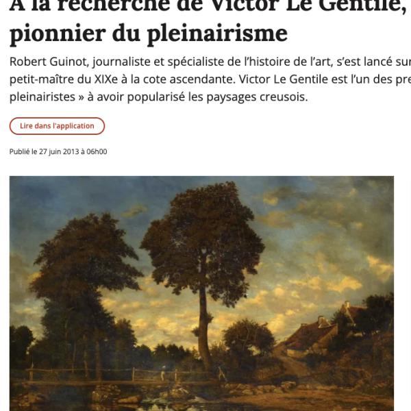 Peintres de l'école de Crozant Documents La Montagne - A la recherche de Victor Le Gentile, pionnier du pleinairisme custom text