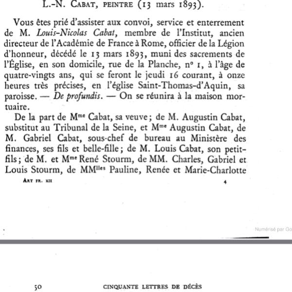 Peintres de l'école de Crozant Documents Nouvelles archives de l'art - Décès de Louis Cabat custom text
