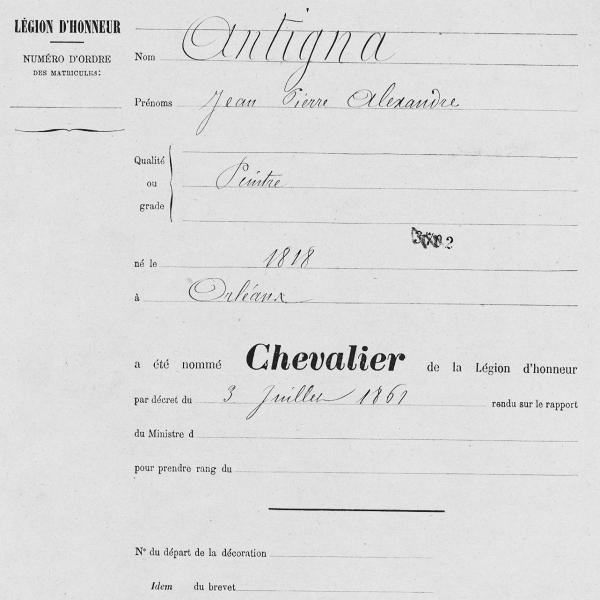 Peintres de l'école de Crozant Documents Dossier légion d'honneur custom text