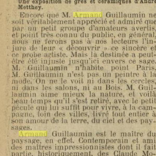 Peintres de l'école de Crozant Documents Excelsior, 26 nov. 1913 custom text
