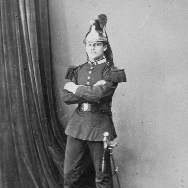 Peintres de l'école de Crozant Documents Gustave Coulon - Portrait en militaire custom text
