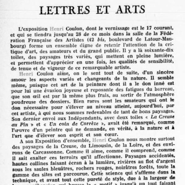 Peintres de l'école de Crozant Documents La Revue mondiale, 15 avr. 1931, p. 99/105 custom text