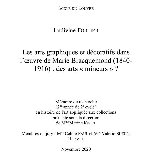 Peintres de l'école de Crozant Documents Les arts graphiques et décoratifs dans l’œuvre de Marie Bracquemond (1840- 1916) : des arts « mineurs » ? custom text