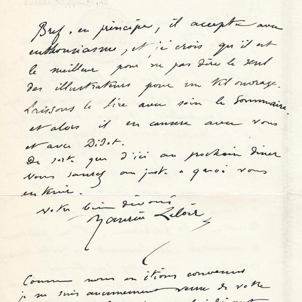 Peintres de l'école de Crozant Documents Lettre de M Lenoir à Gaston Paris custom text