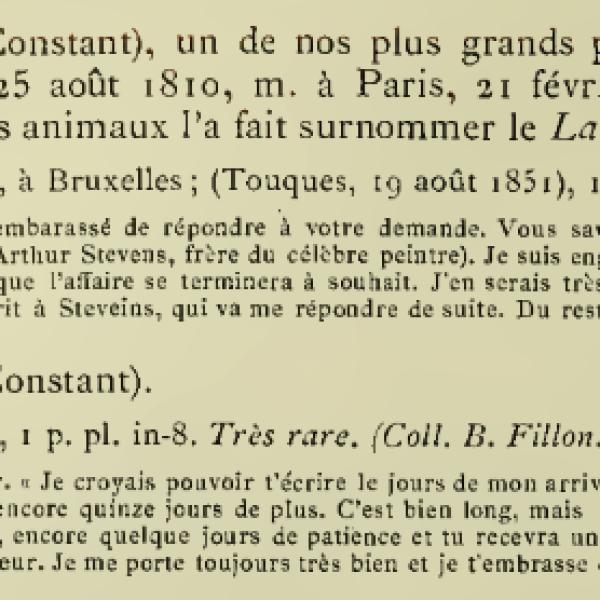 Peintres de l'école de Crozant Documents Lettres autographes - Constant Troyon custom text