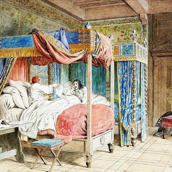 Peintres de l'école de Crozant Leloir Maurice Lenoir Maurice - Richelieu prodiguant ses dernières recommandations au roi Louis XIII custom text
