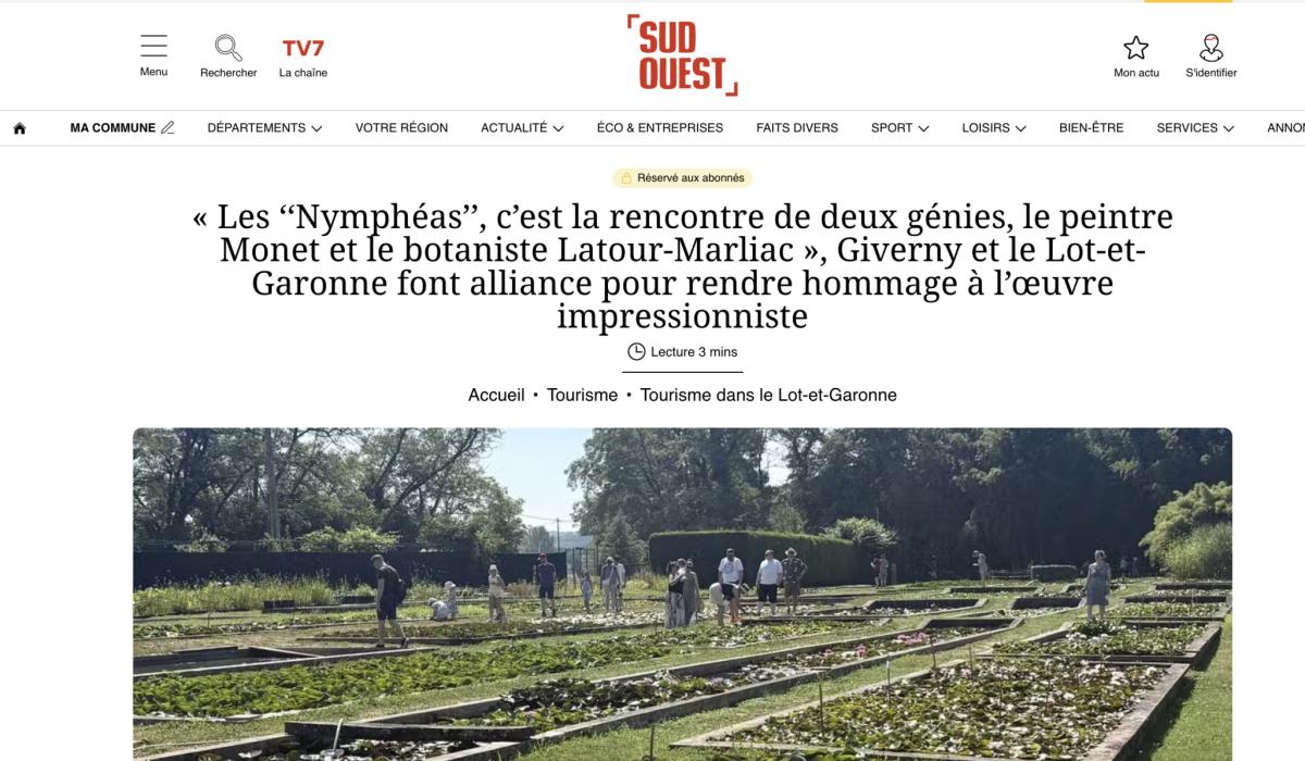 Peintres de l'école de Crozant La Presse Sud Ouest - Les nymphéas custom text