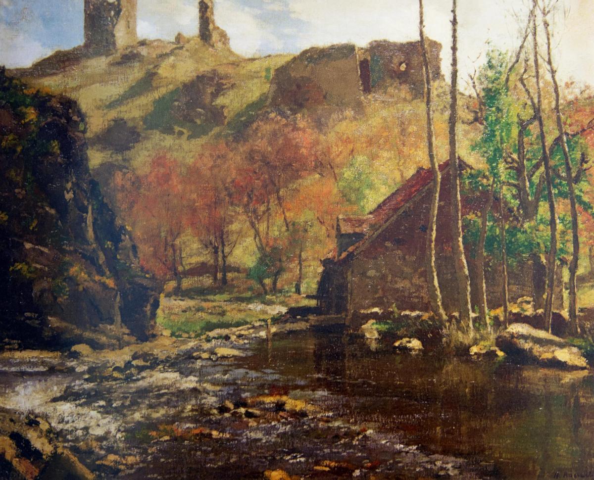 Peintres de l'école de Crozant Rouart Henri Henri Rouart - Crozant le bord de la Sédelle custom text