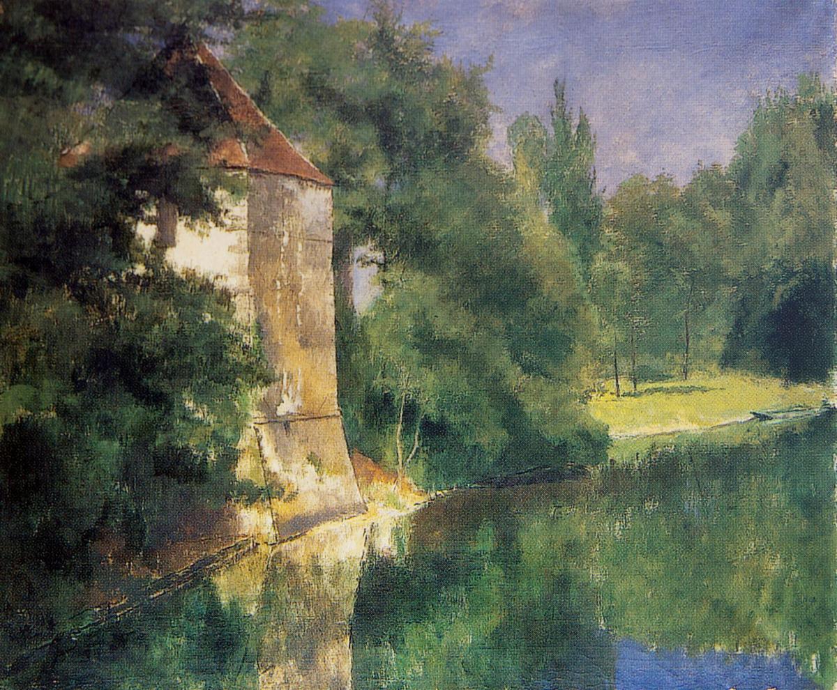 Peintres de l'école de Crozant Rouart Henri Henri Rouart - L'étang du domaine de l'Hermitage custom text