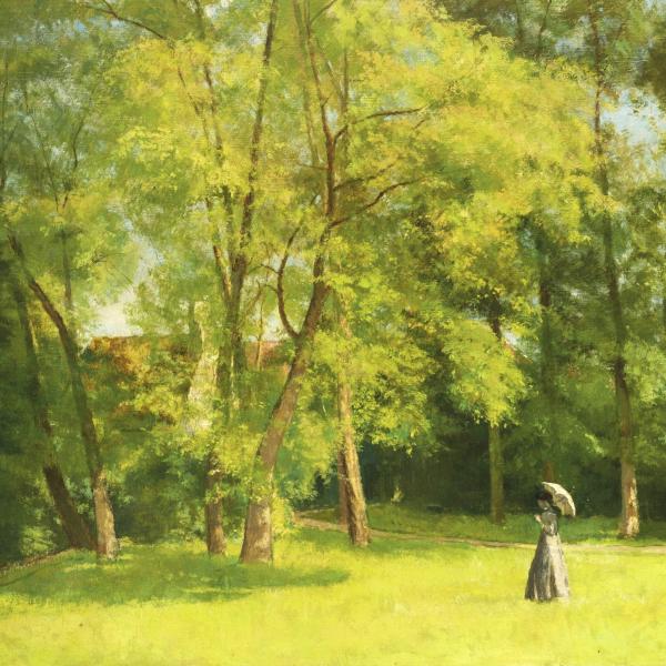 Peintres de l'école de Crozant Rouart Henri Henri Rouart - Élégante au parc custom text