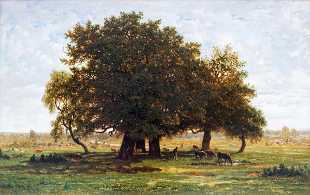 Peintres de l'école de Crozant Rousseau Théodore Théodore Rousseau - Chênes d'Apremont custom text