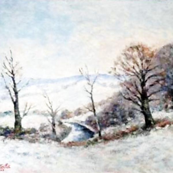 Peintres de l'école de Crozant Teillet Joseph Joseph Teillet - Neige à Crozant custom text