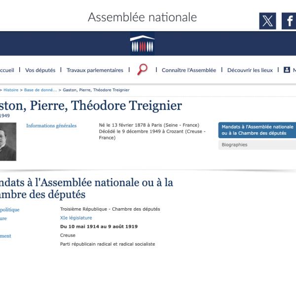 Peintres de l'école de Crozant Documents Mandat à l'Assemblée nationale custom text
